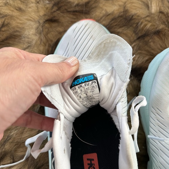 Hoka Women's Athletic Shoes - White and Mint - Picture 6 of 7